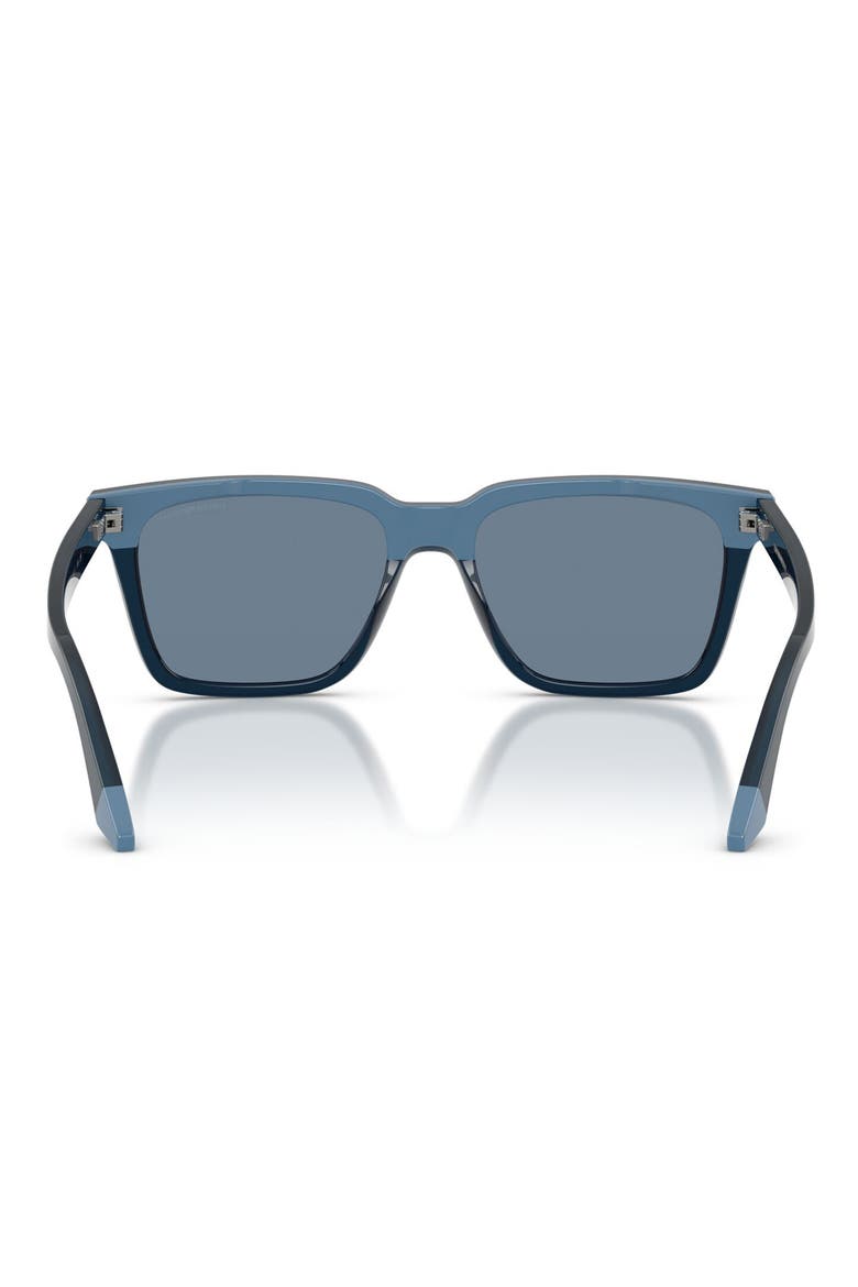 56mm Polarized Square Sunglasses, Alternate, color, SHINY OPAL BLUE/ BLUE POLAR