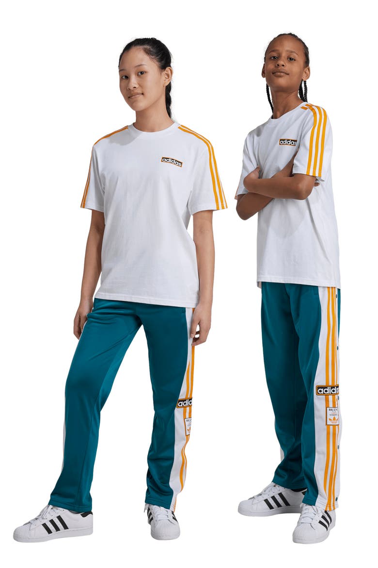 Kids' Adibreak Recycled Polyester Track Pants, Alternate, color, LEGACY TEAL