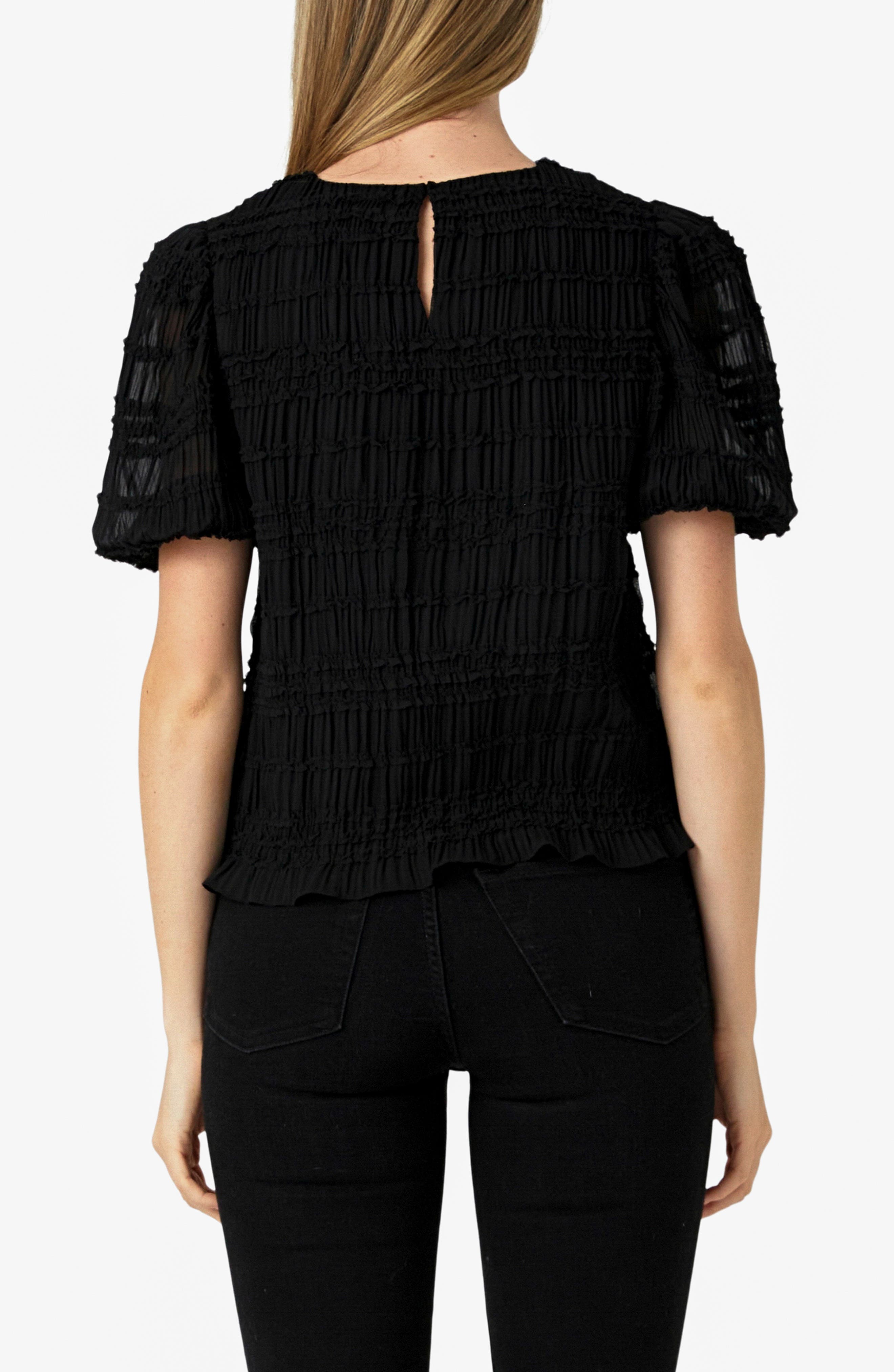 Smocked Puff Sleeve Top - image 2