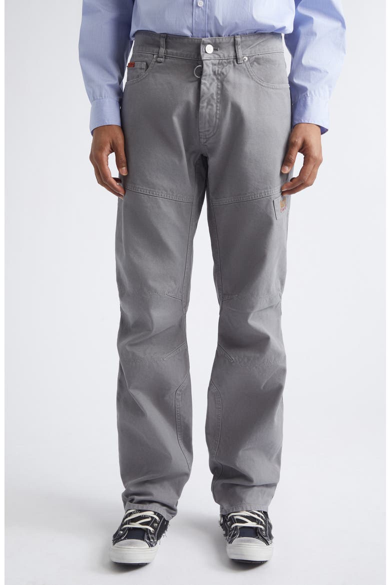 Regular Fit Cotton Straight Leg Utility Jeans, Main, color, GREY