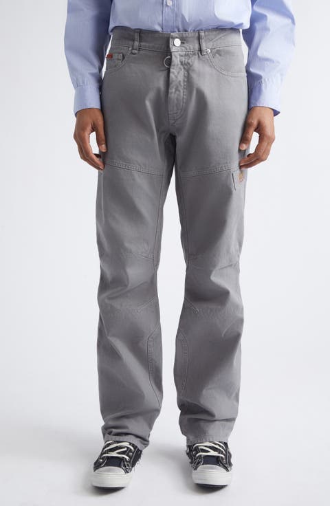 Regular Fit Cotton Straight Leg Utility Jeans