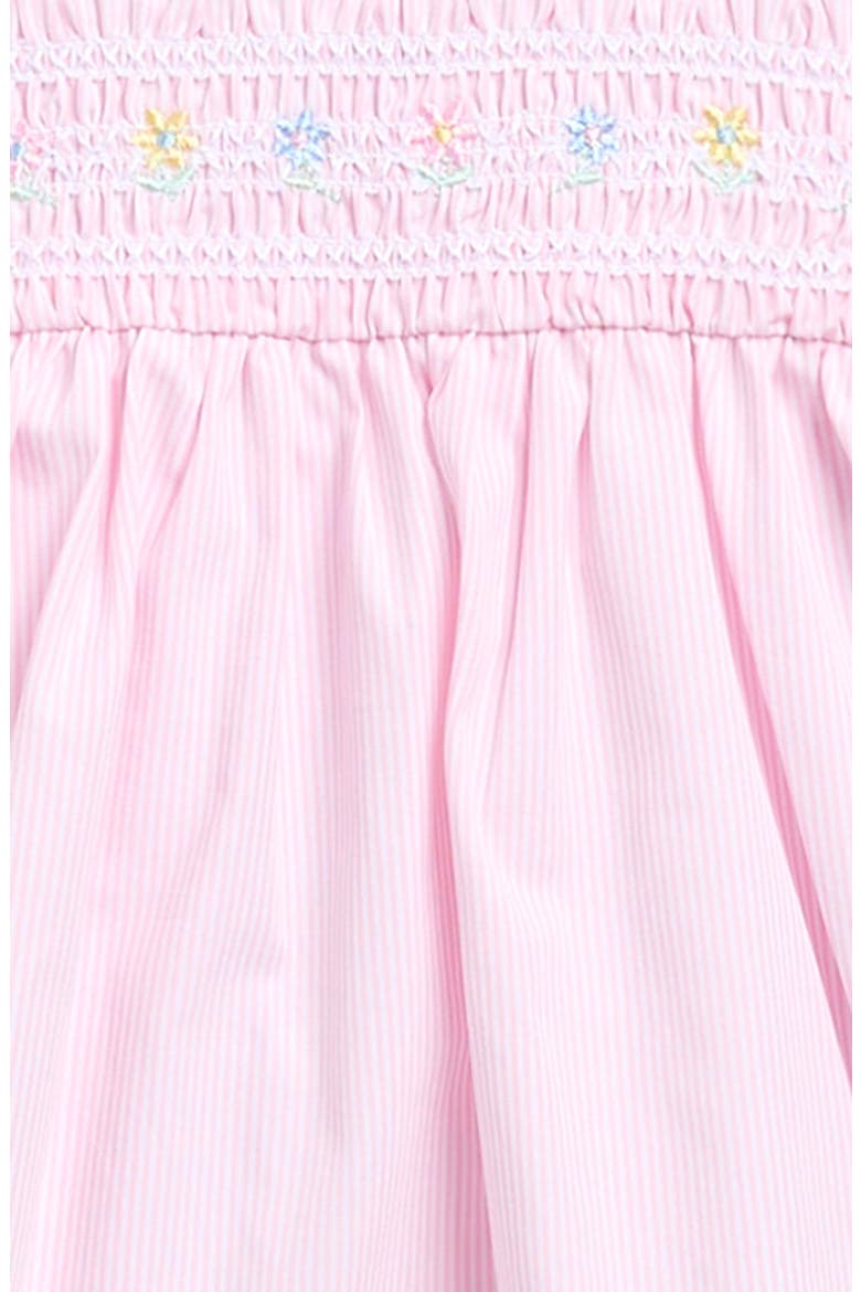 Flower Embroidered Smocked Dress & Headband Set, Alternate, color, PINK