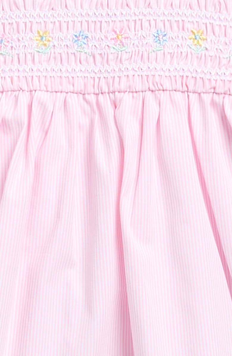 Little Me Flower Embroidered Smocked Dress & Headband Set, Alternate, color, Pink