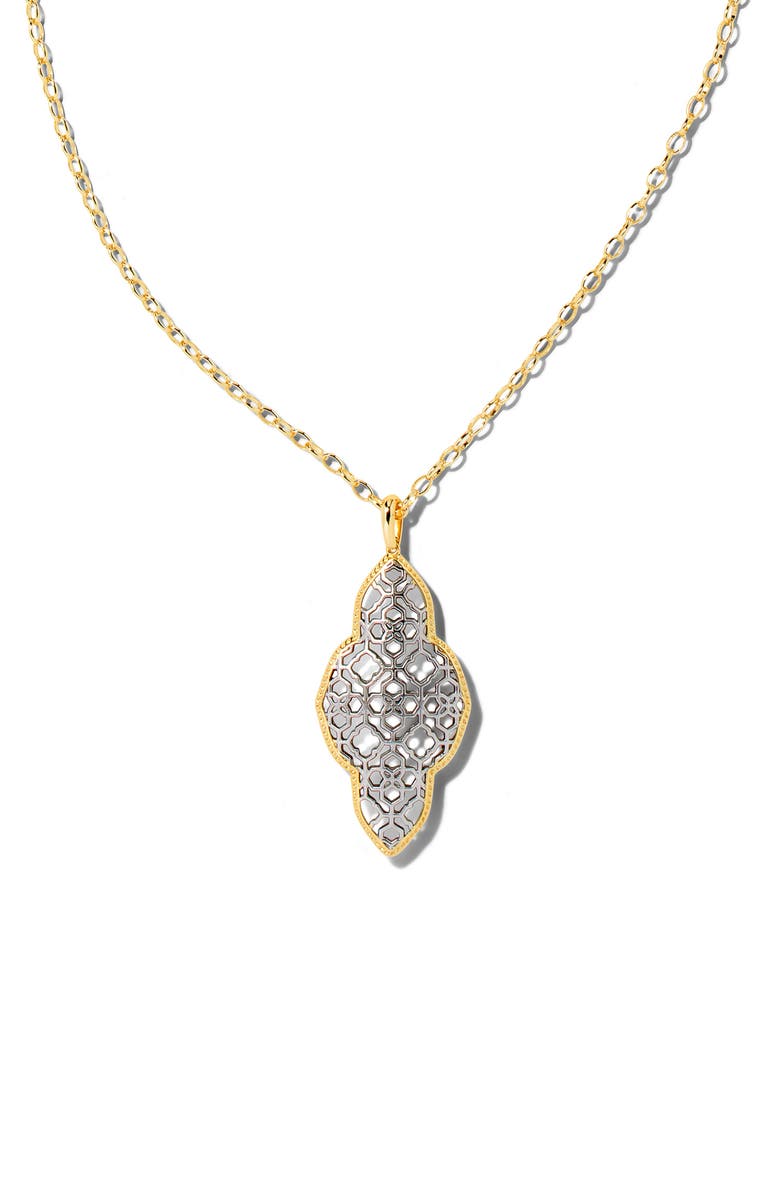 Kendra Scott Abbie Pendant Necklace, Alternate, color, Gold/ Rhodium Mixed Metal