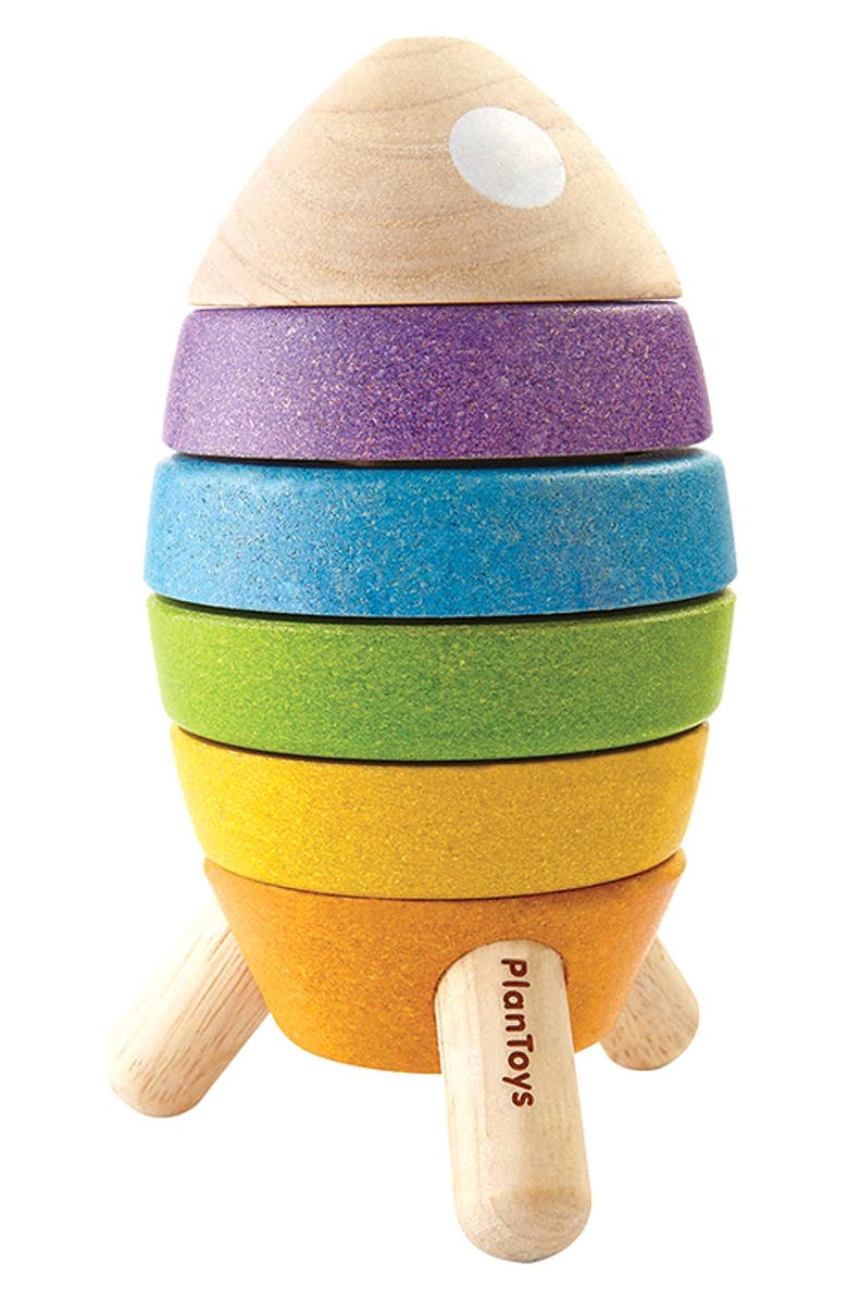 PlanToys<sup>®</sup> Stacking Rocket Toy, Main, color, Assorted