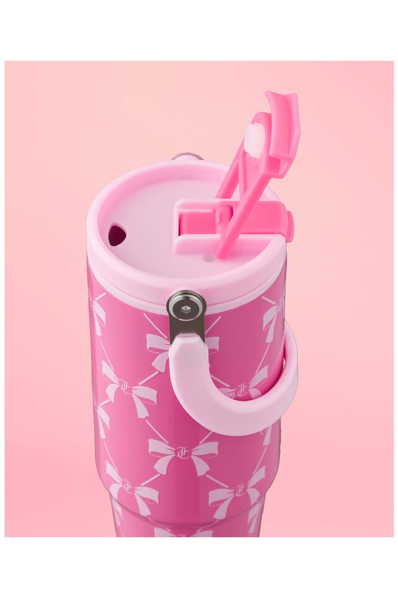 40-Ounce Stainless Steel Flip Fusion Water Tumbler, Alternate, color, PINK BOWS