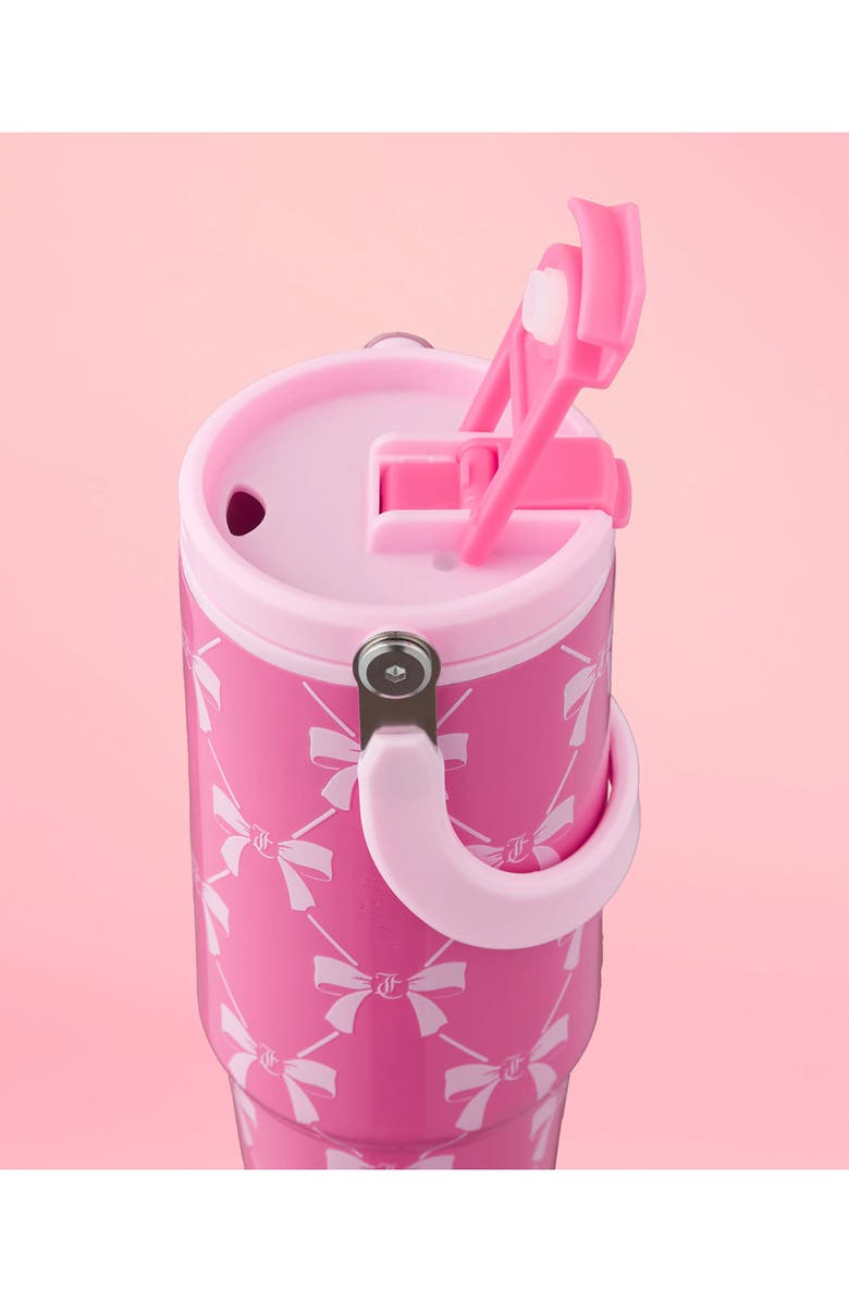 Juicy Couture 40-Ounce Stainless Steel Flip Fusion Water Tumbler, Alternate, color, Pink Bows