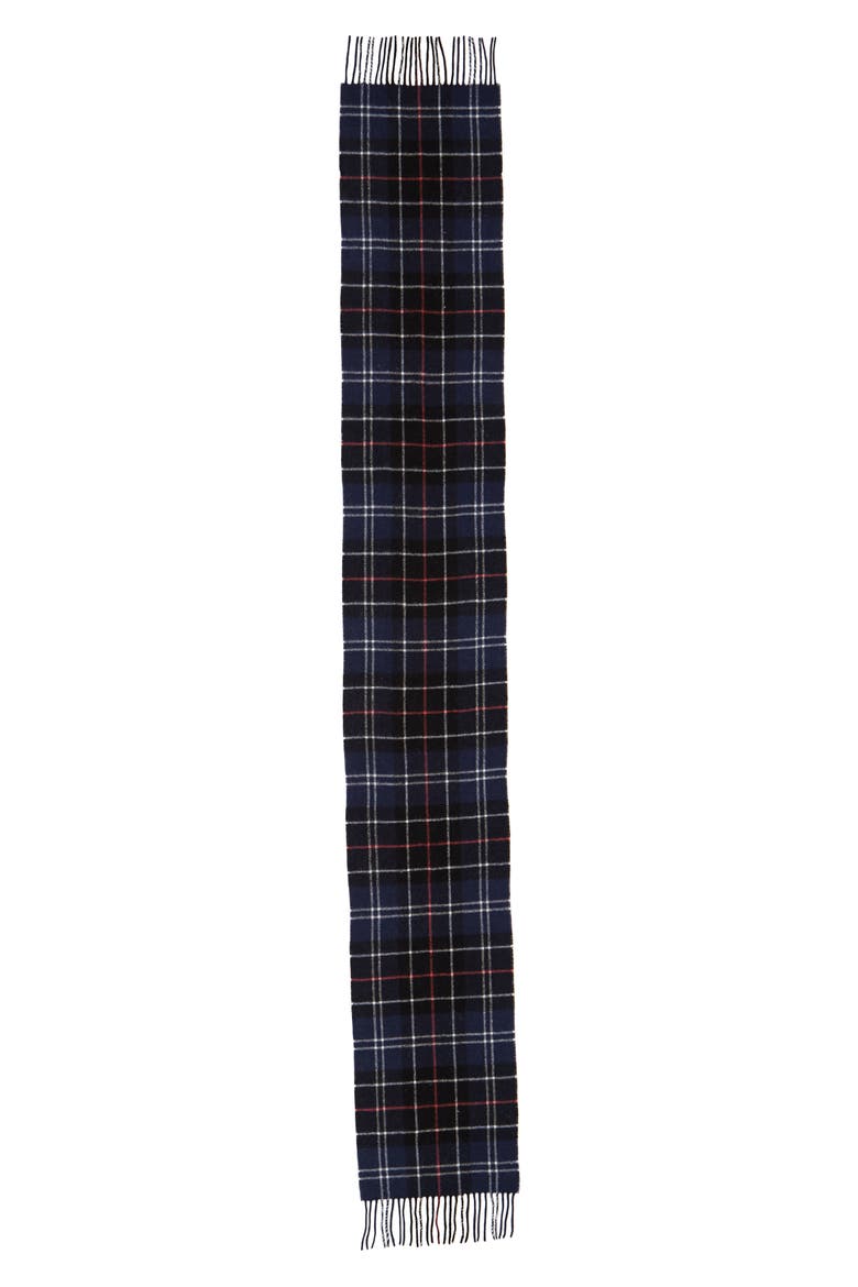 Tartan Wool Scarf, Alternate, color, NAVY/ RED