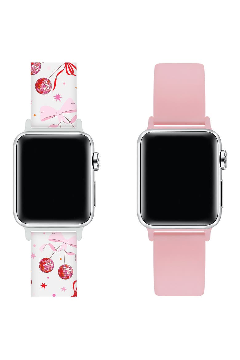 2-Pack Silicone Apple Watch® Watchbands, Alternate, color, PINK