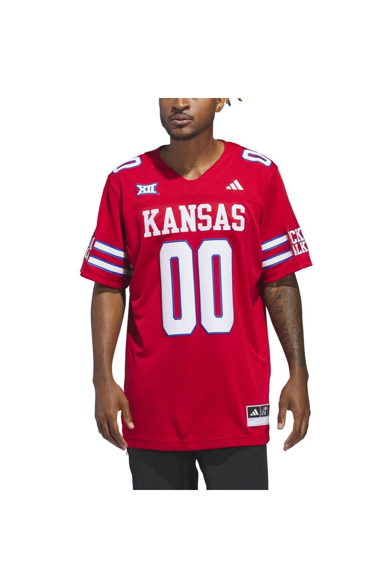 Men's adidas #00 Red Kansas Jayhawks  Alternate Premier Jersey, Main, color, Red
