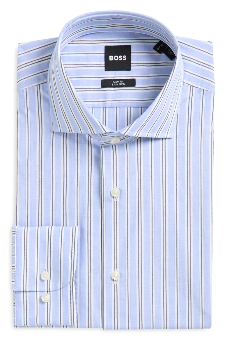 Hank Slim Fit Easy Iron Dress Shirt, Main, color, LIGHT/ PASTEL BLUE