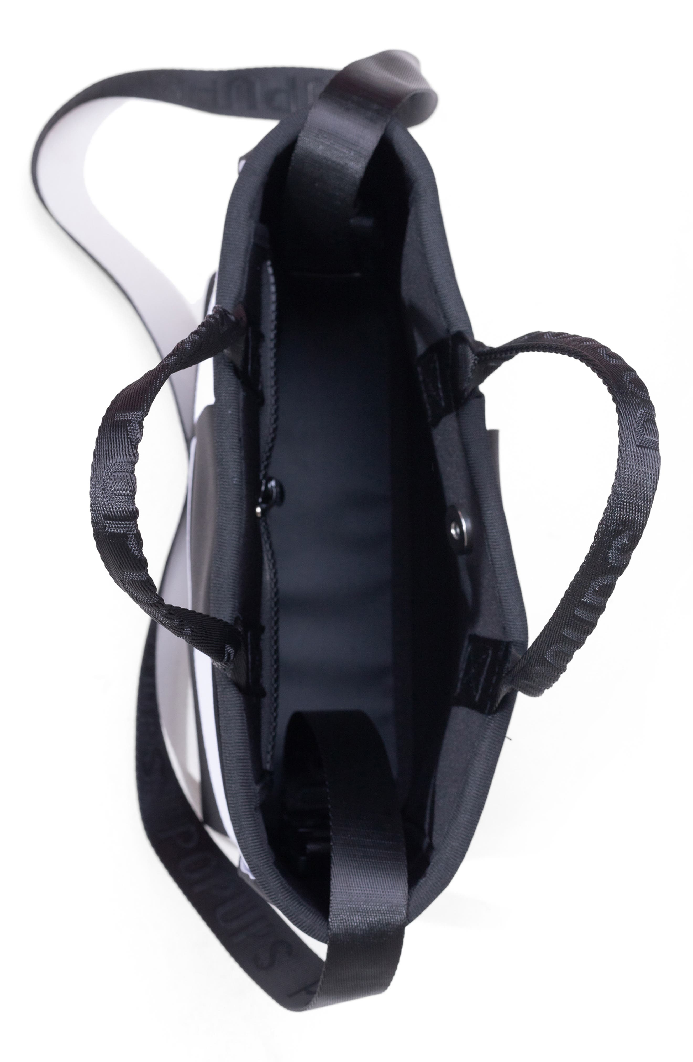 POP UPS BRAND Water Resistant Woven Neoprene Mini Tote Bag, Alternate, color, Black And White