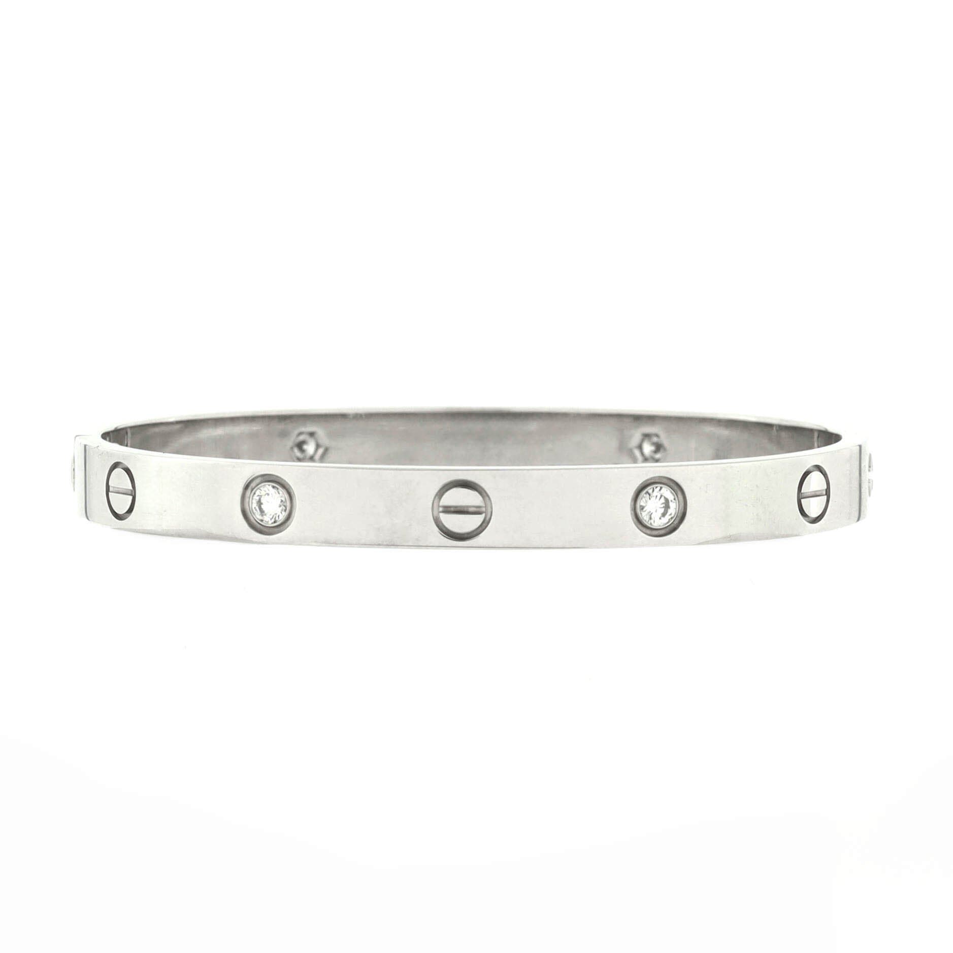 Love 4 Diamond Bracelet 18K White Gold and Diamonds, Alternate, color, Metallic Gold
