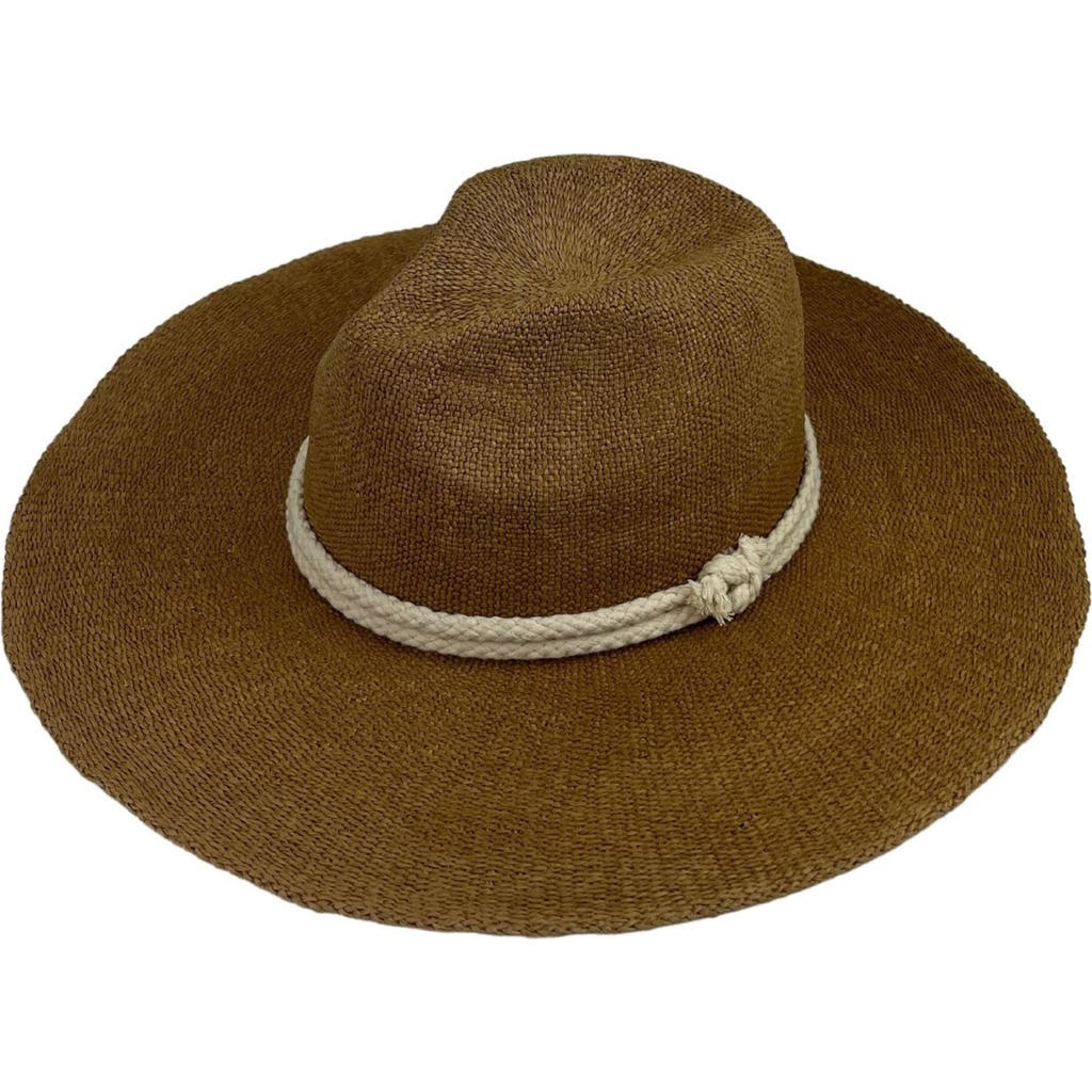 MARCUS ADLER Straw Panama Hat in Dark Beige at Nordstrom Rack