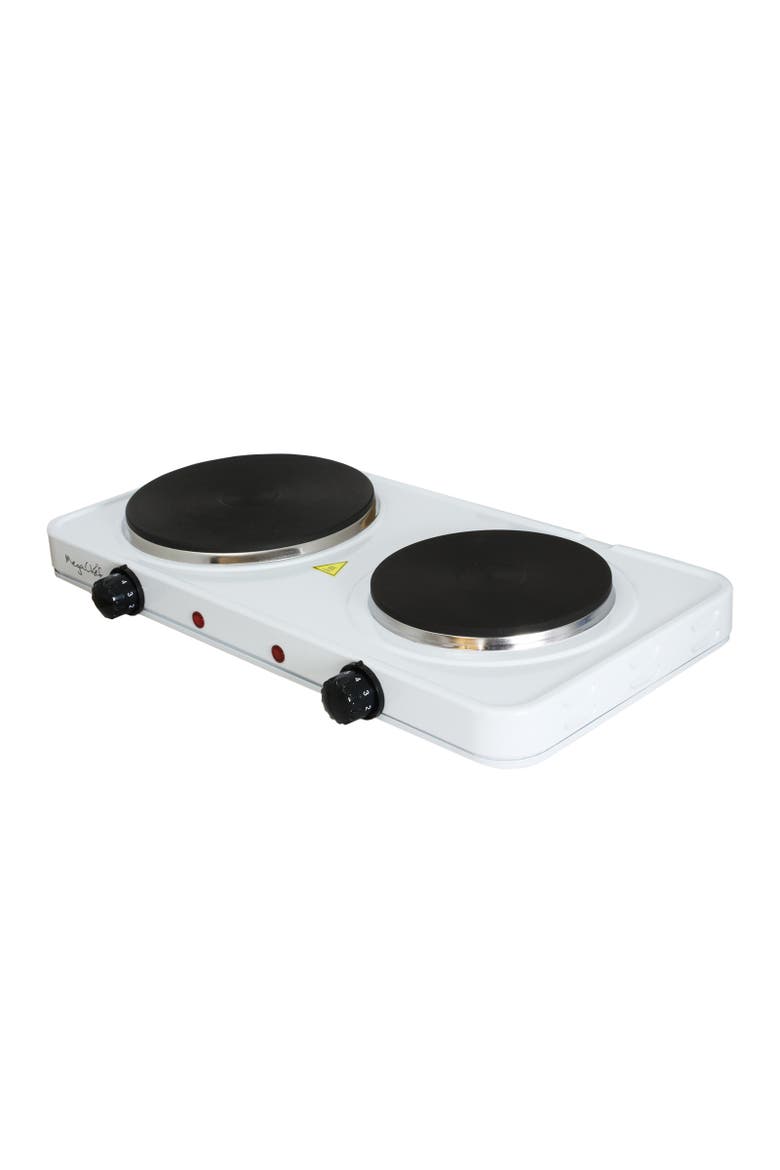 Dual Burner Cooktop, Alternate, color, White