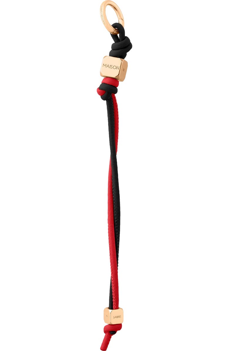 MAISON de SABRÉ Leather Wristlet Charm, Main, color, Rouge Noir