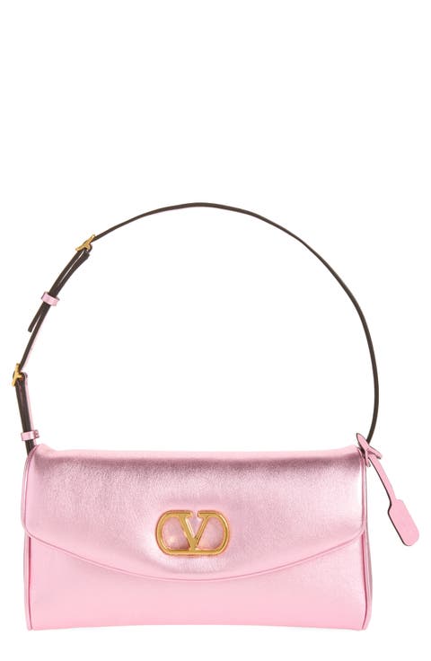 Small DeVain Metallic Leather Shoulder Bag
