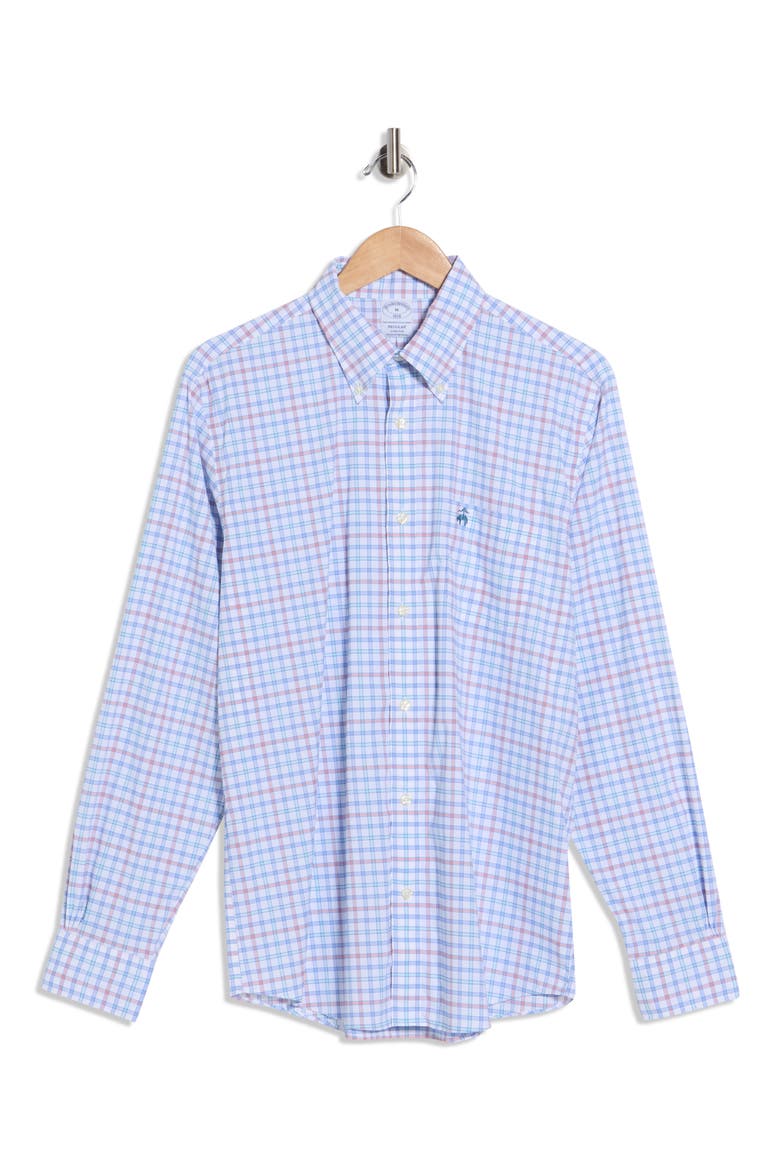 Sport Fit Stripe Plaid Button-Down Shirt, Alternate, color, MULTI OUTLINE