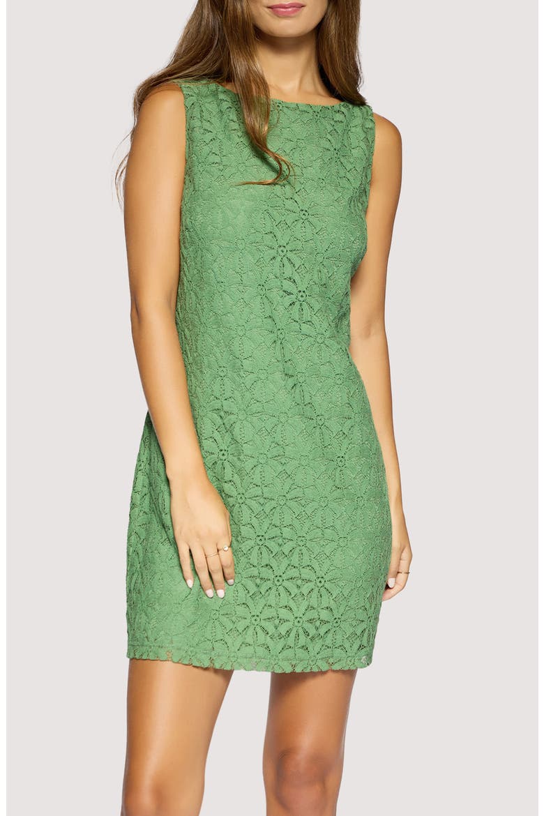 Marisol Floral Lace Shift Minidress, Alternate, color, GREEN