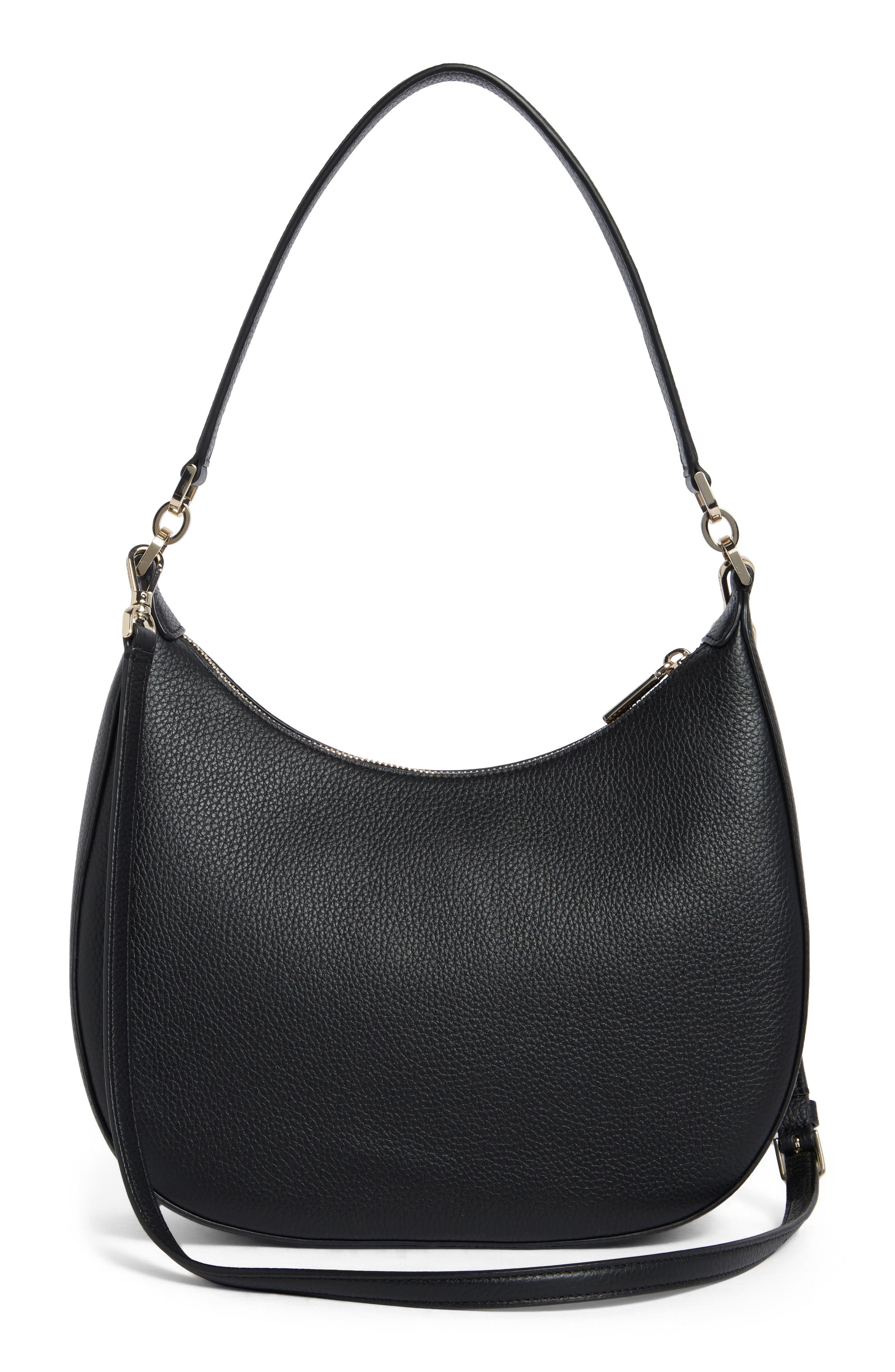 Kate Spade New York janie pebbled leather shoulder bag, Alternate, color, Black