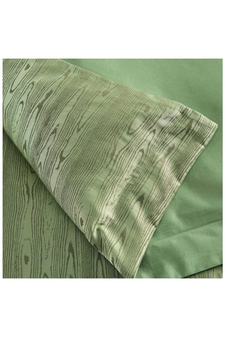 Faux Bois Jacquard Duvet Cover Set, Alternate, color, GREEN