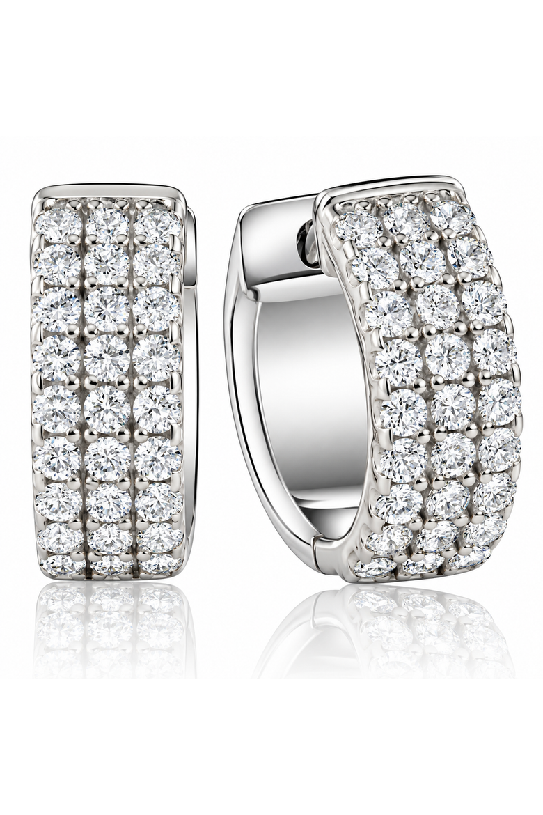 1/2 Ct Diamond  Hoops Women's Earrings Silver Lab Grown, Main, color, Silver