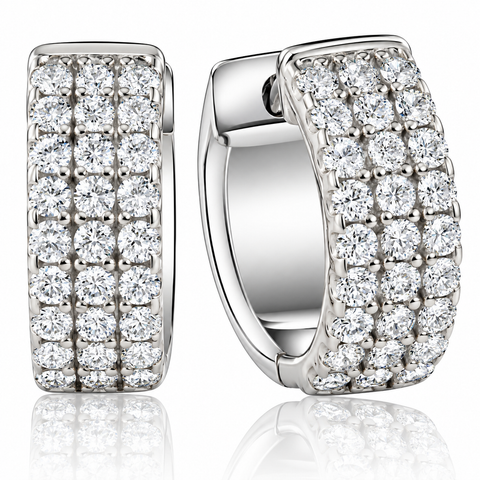 1/2 Ct Diamond  Hoops Women's Earrings Silver Lab Grown
