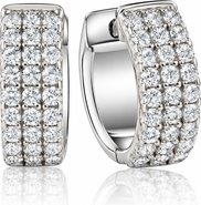 Bliss Diamond 1/2 Ct Diamond Hoops Women's Earrings Silver Lab Grown