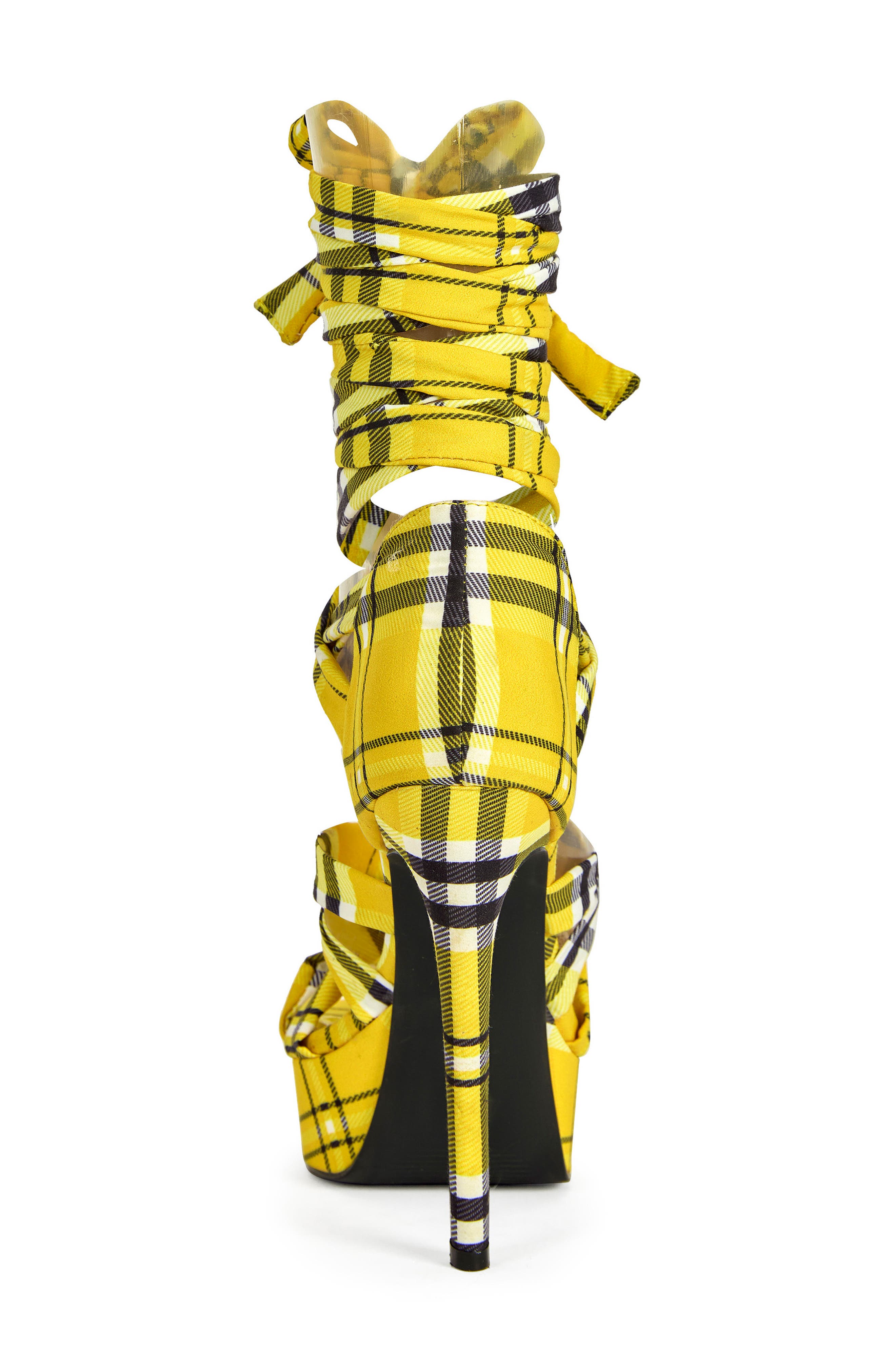 Jemisha Plaid Platform Sandal, Alternate, color, YELLOW MULTI