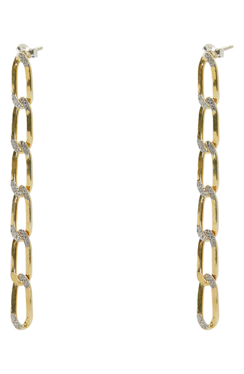 Argento Vivo Sterling Silver Chain Link Drop Earrings, Main, color, Gold