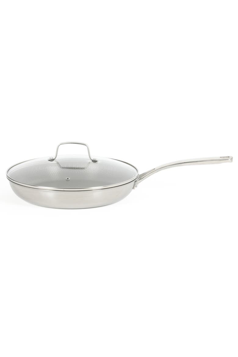Badgley Nonstick Tri-Ply Stainless Steel Skillet with Lid, Alternate, color, Stainless