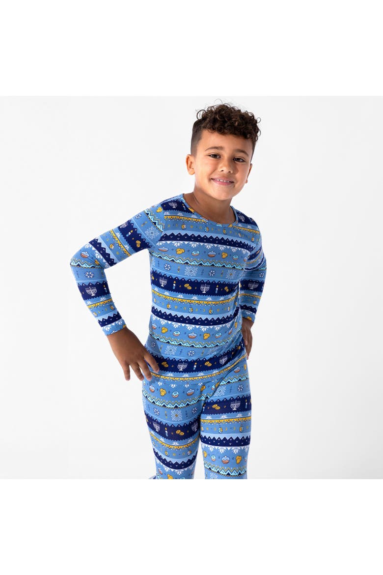Kids' Hanukkah Fair Isle Set of 2 Piece Pajamas, Alternate, color, Hanukkah Fair Isle