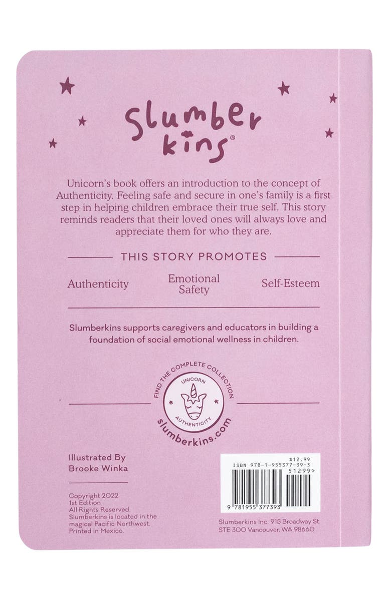 Slumberkins Unicorn Stuffed Animal & 'Unicorn' Board Book, Alternate, color, 