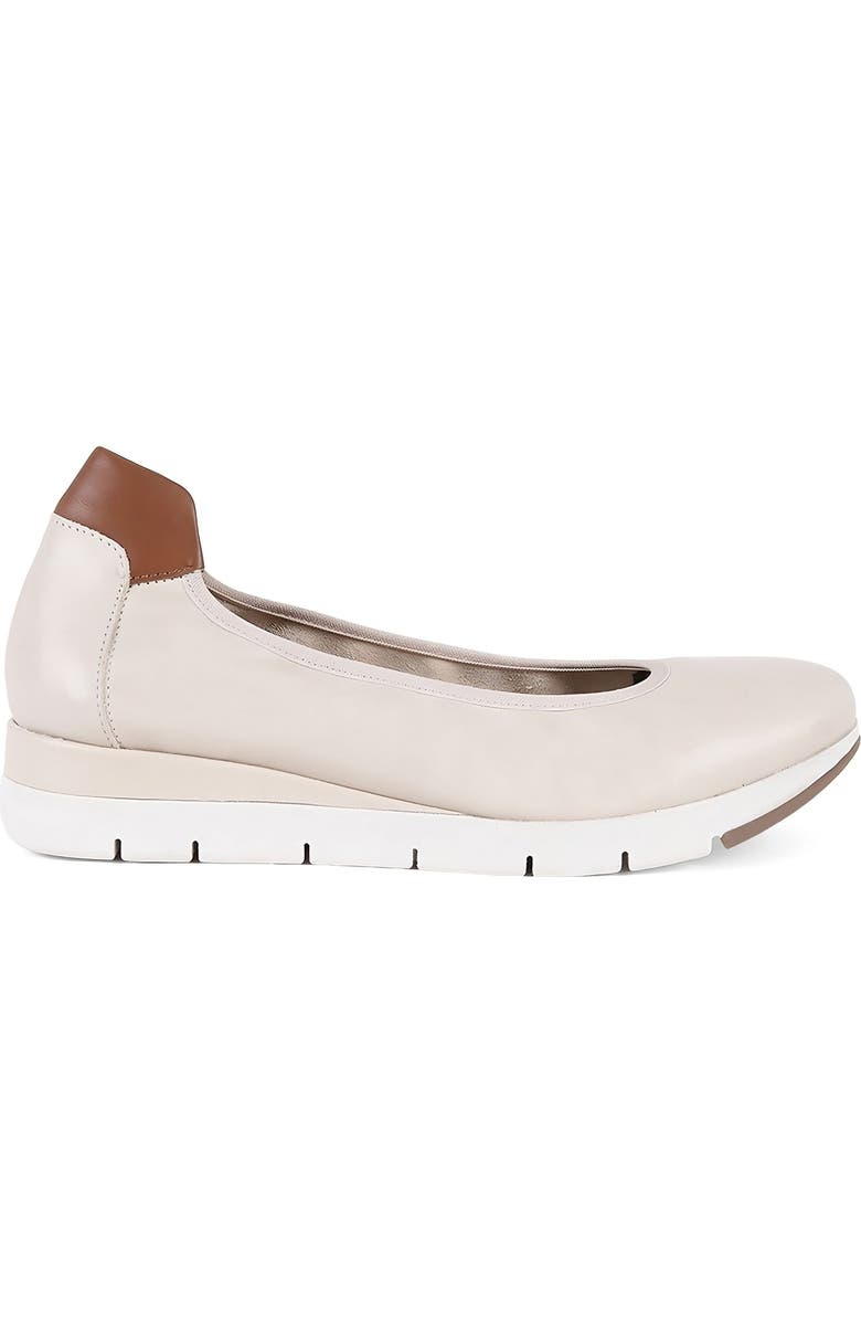 Menina Step Promenade Leather Comfort Flat, Main, color, Beige