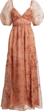 Lulus Daphne Floral Print Organza Gown