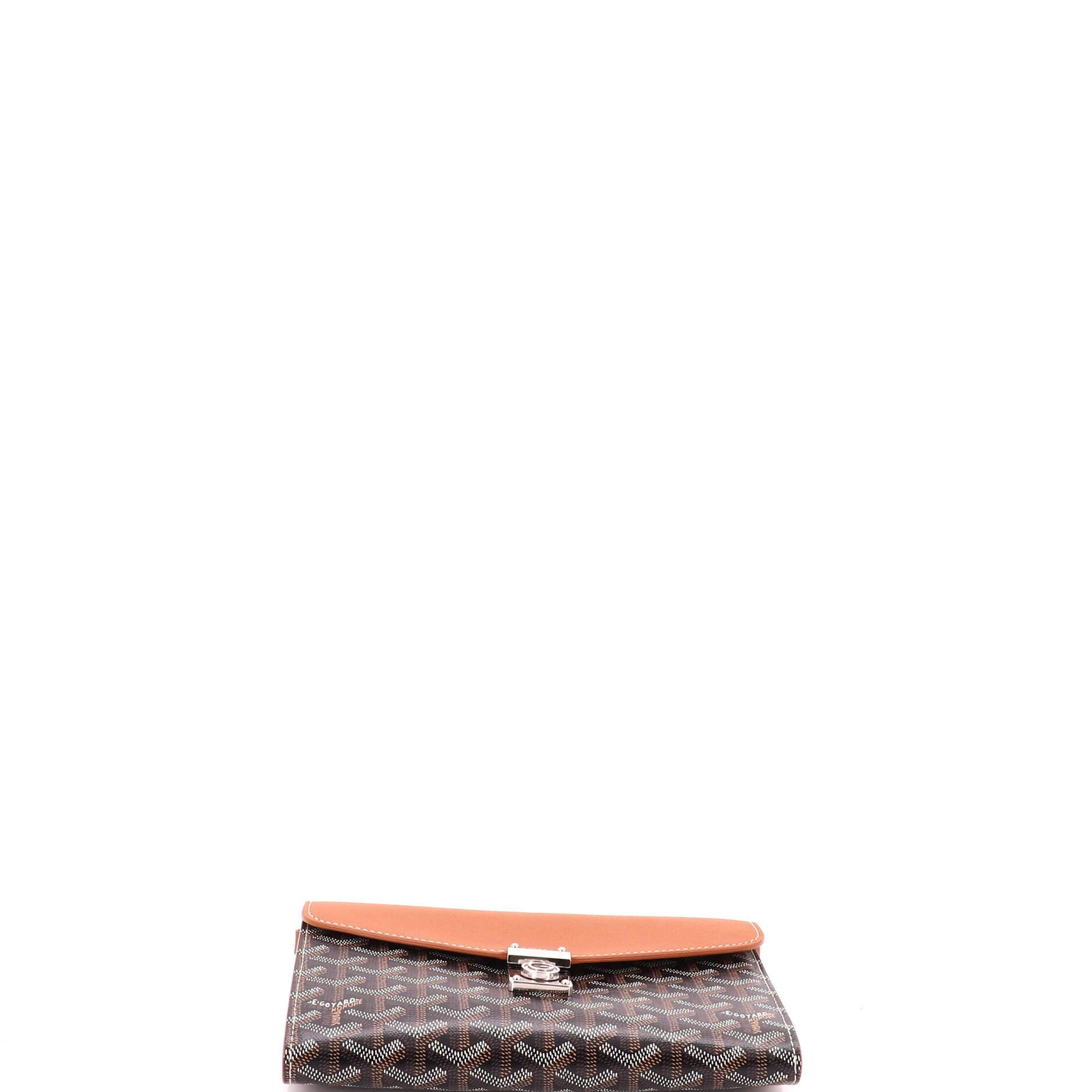 Chypre Wallet on Strap Coated Canvas with Leather, Alternate, color, Brown