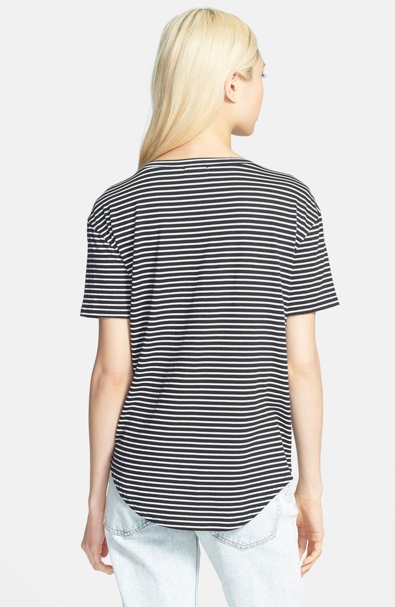 Tildon Stripe V-Neck Tee, Alternate, color, 