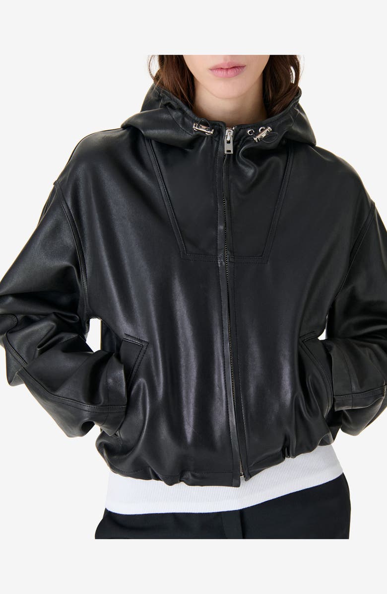 IRO Tulum Leather Jacket, Alternate, color, Black