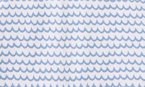 Shop Petite Plume Wave Print Pima Cotton Polo Romper In Blue