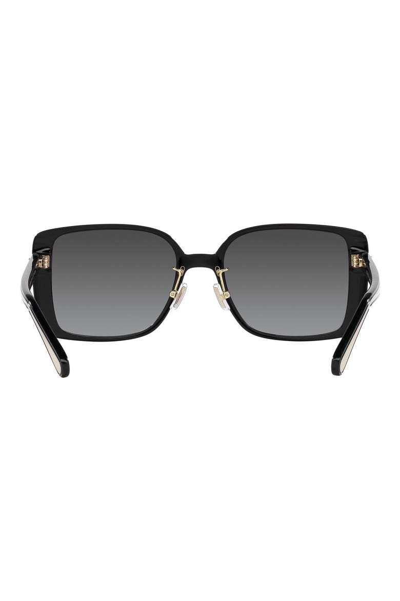 56mm Gradient Square Sunglasses, Alternate, color, BLACK