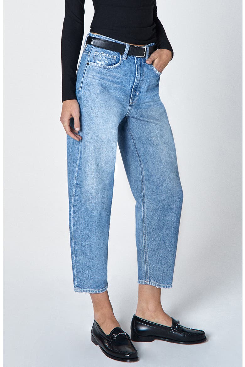 Taylor High Waist Crop Barrel Leg Jeans, Alternate, color, WHIRL
