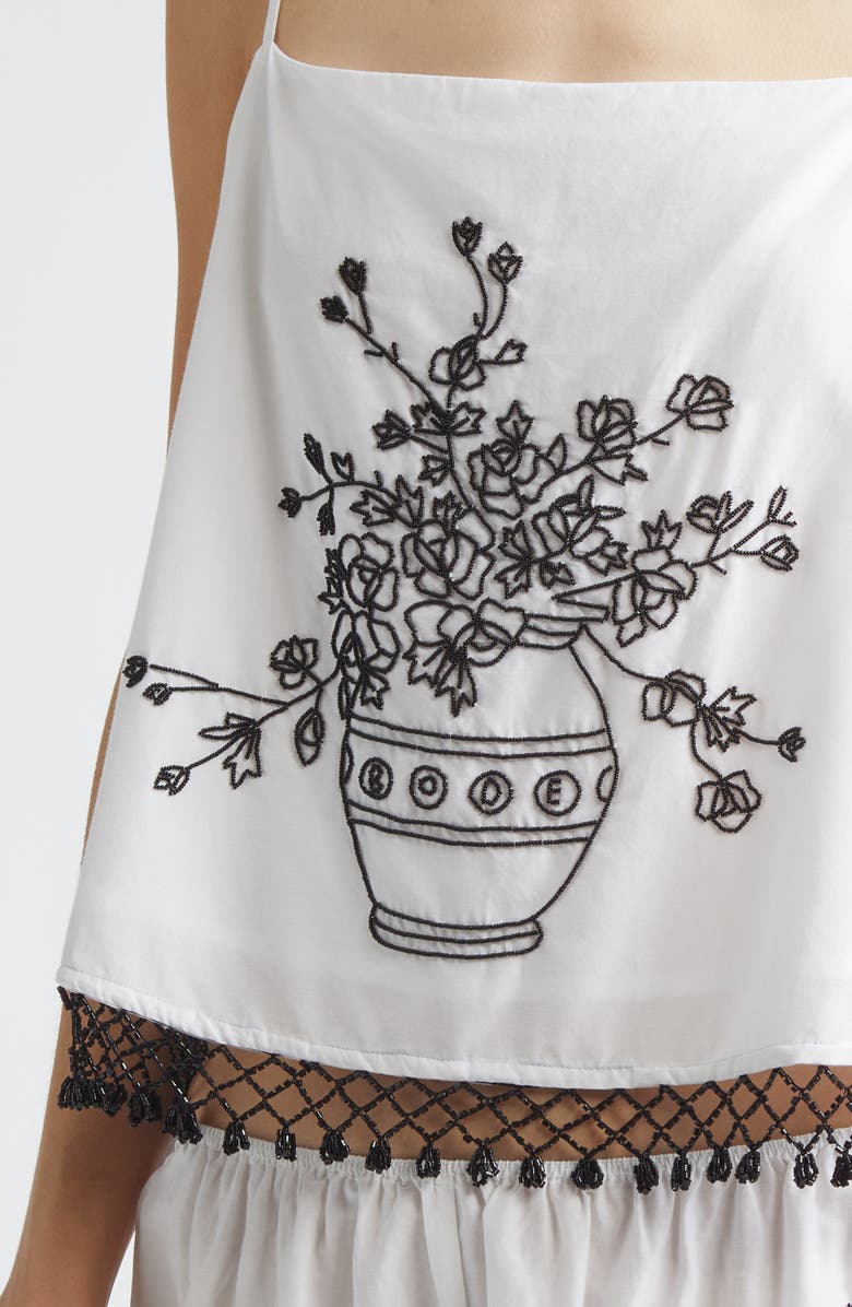 Bode Beaded Rosebloom Tank, Alternate, color, White