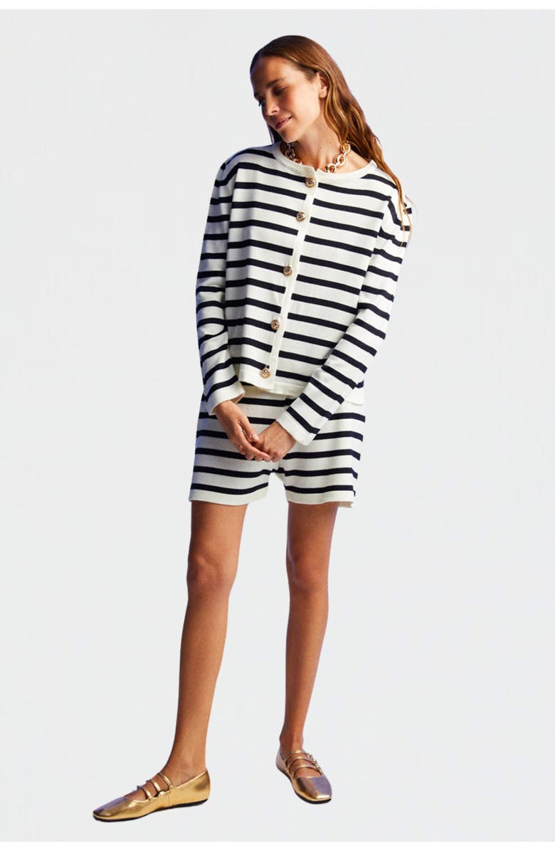 Nocturne Striped Knitwear Cardigan, Alternate, color,