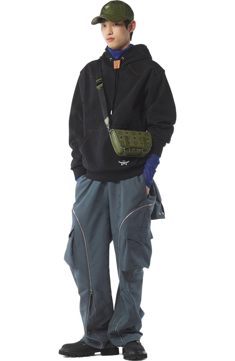 MCM Aren Messenger Bag in Visetos, Alternate, color,