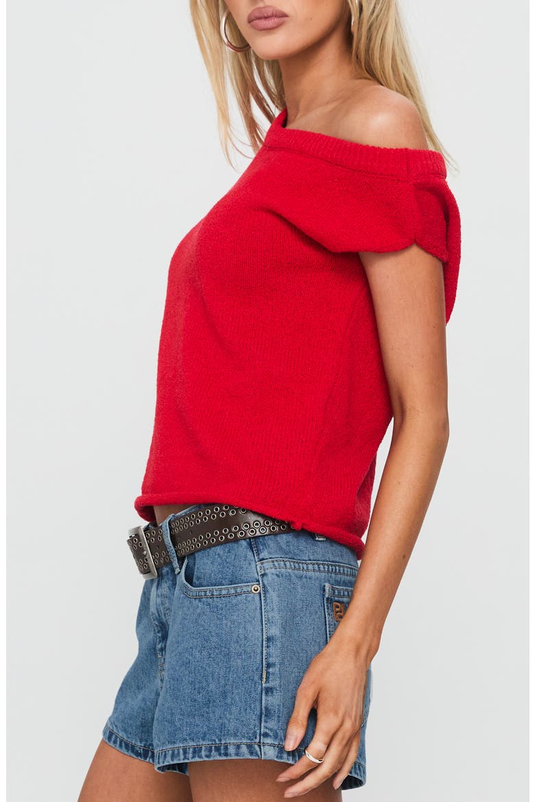 Ashfield One-Shoulder Sweater, Alternate, color, RED