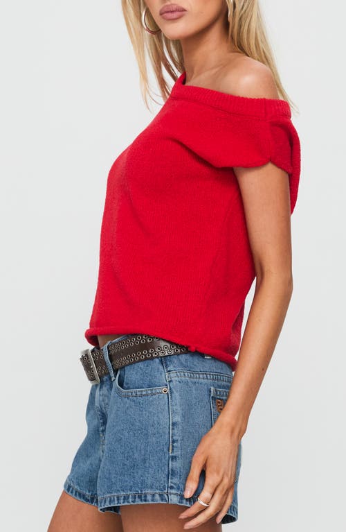 Princess Polly Ashfield One-shoulder Sweater In Red