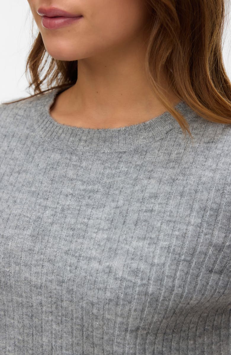 VERO MODA Sally Short Sleeve Sweater, Alternate, color, Light Grey Melange D