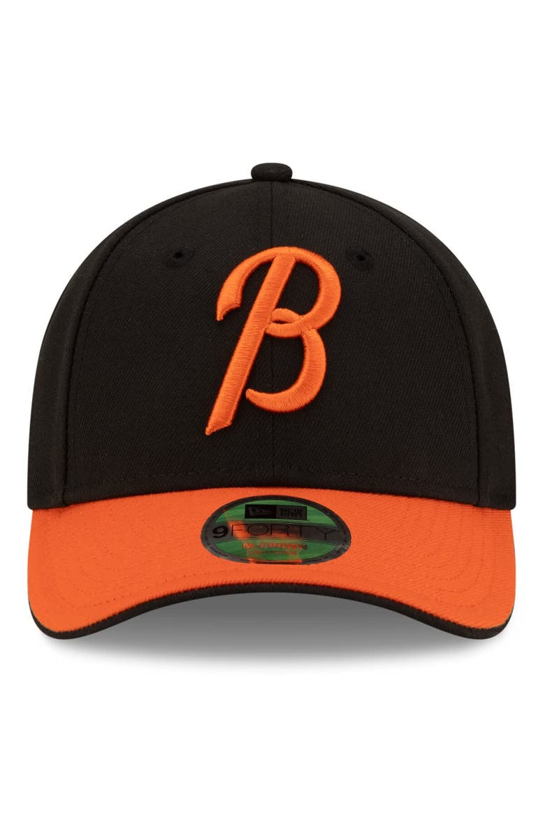 Men's New Era  Black/Orange Baltimore Orioles Player Replica 9FORTY Adjustable Hat, Alternate, color, Black