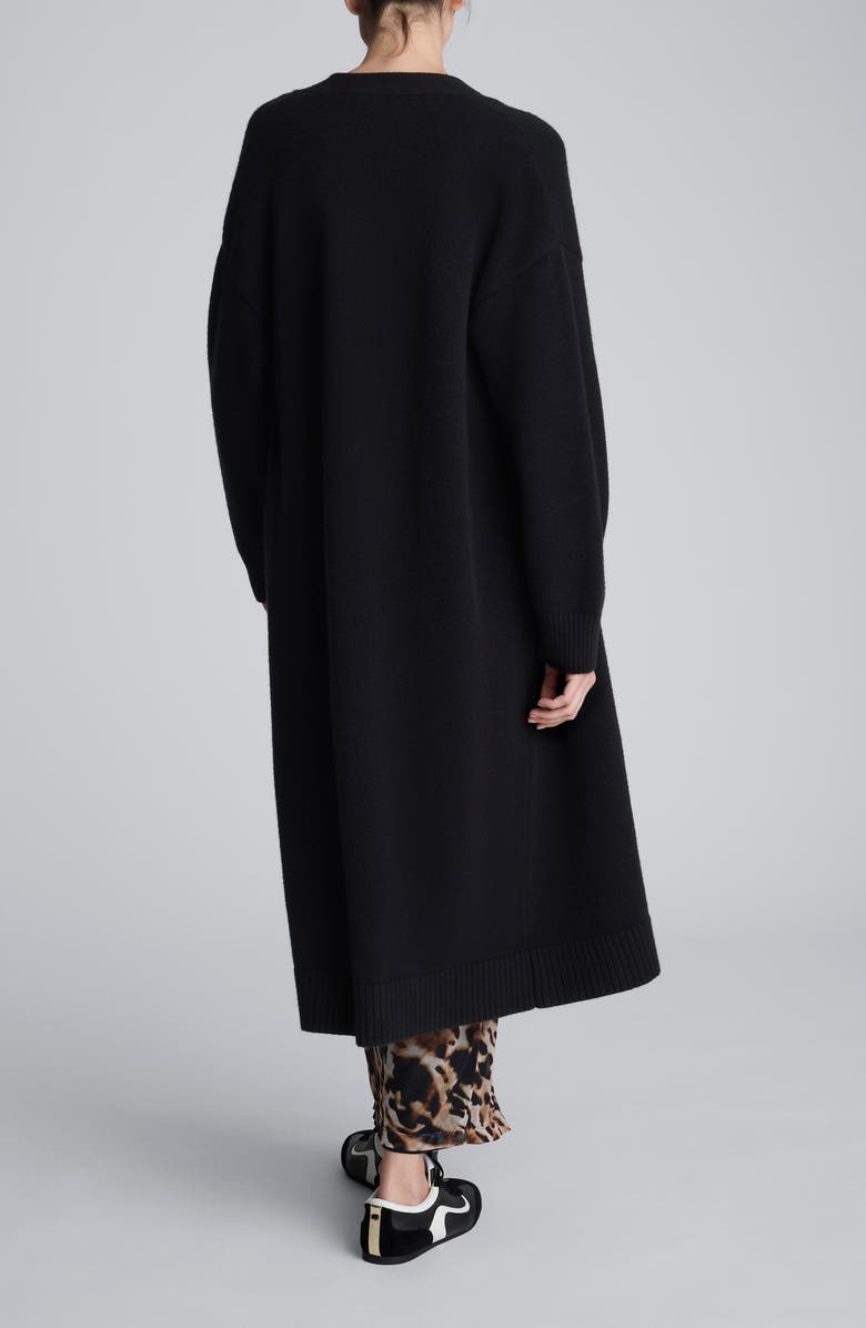 Kenneth Cole Ultralong Cardigan, Alternate, color, Black