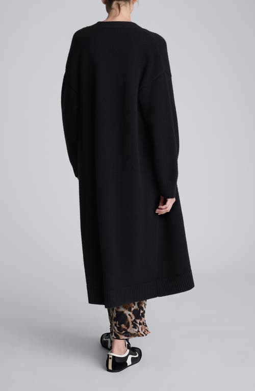 Kenneth Cole Long Button Front Cardigan Duster In Black